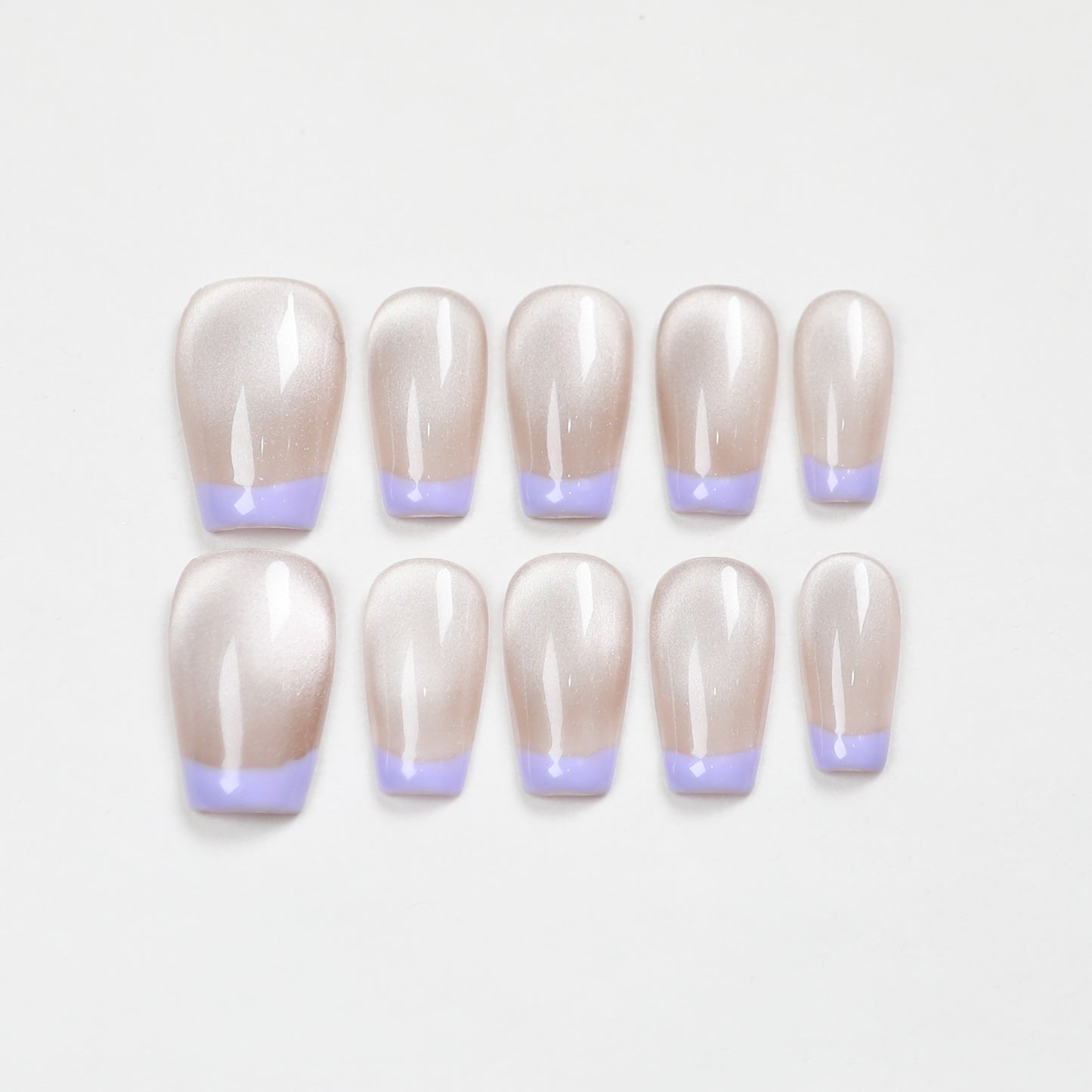 Love Scratch | Purple Regular Coffin French Tips Press-on Nails
