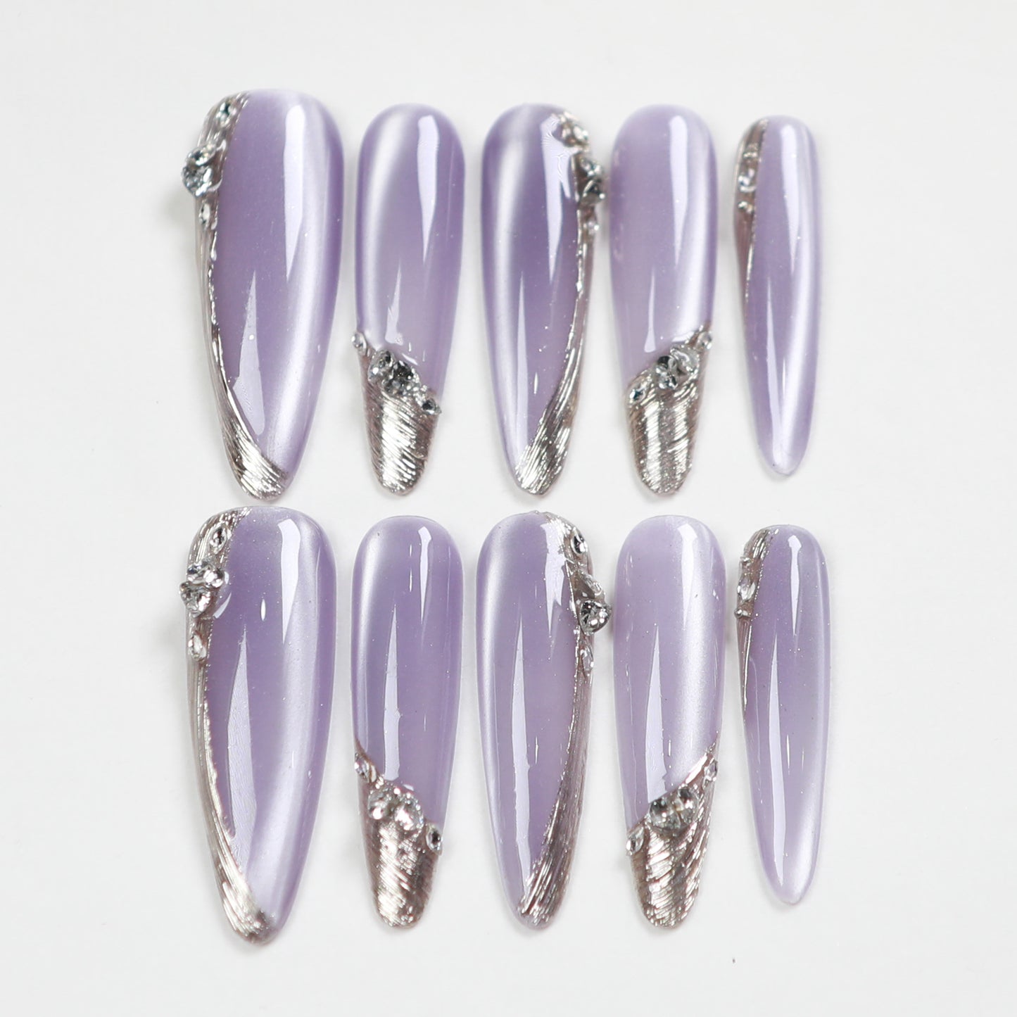 Love Scratch | Extra Long Oval 10pcs Press-on Nails
