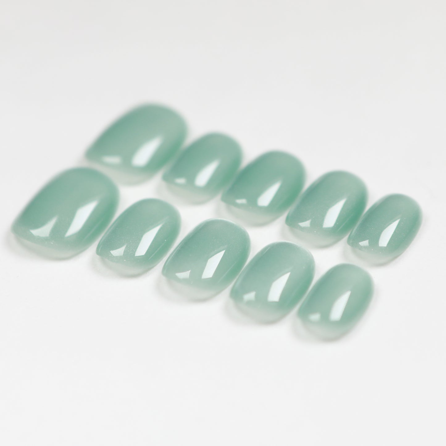 Love Scratch | Green Short Square Cat Eye Press-on Nails