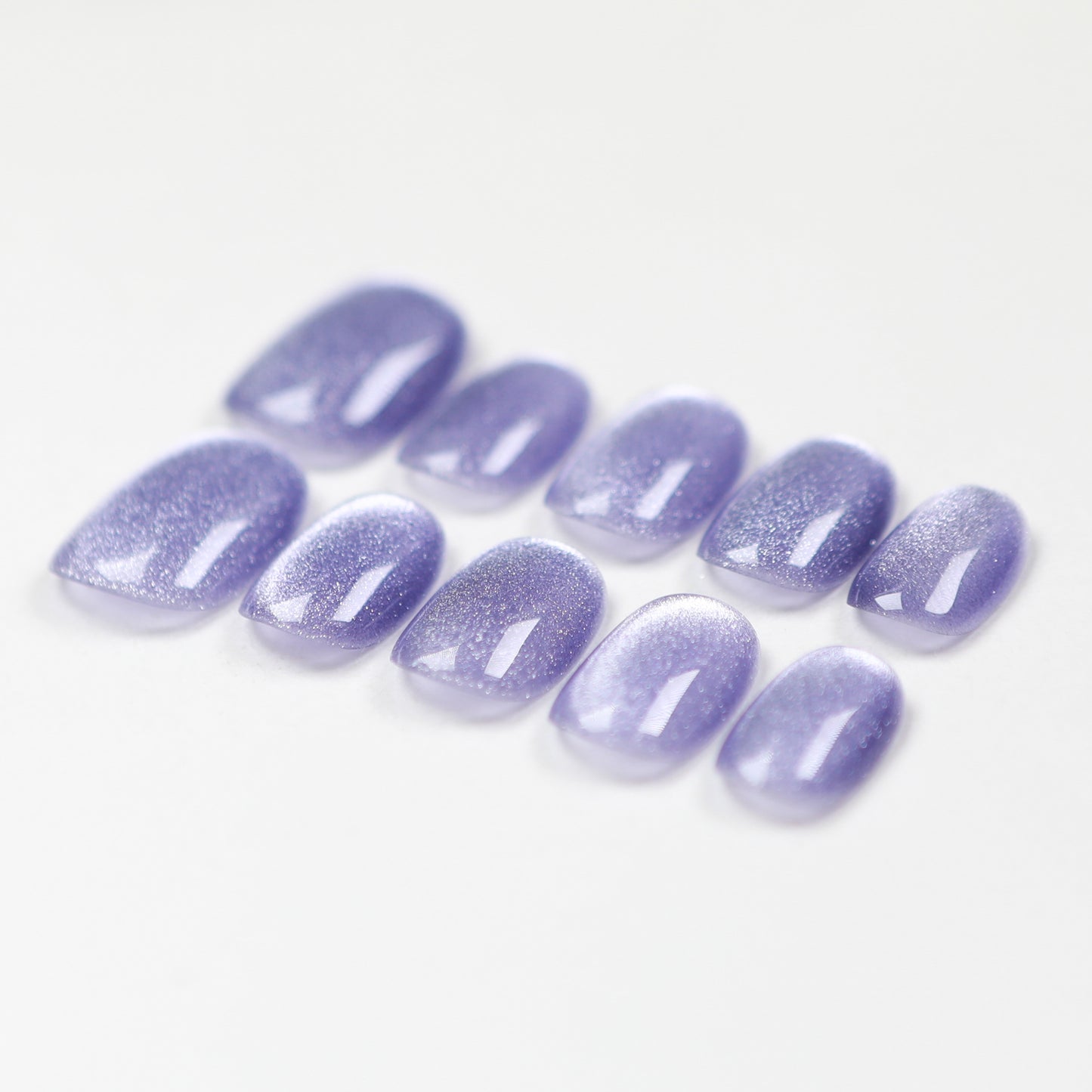Love Scratch | Purple Short Square Cat Eye Press-on Nails