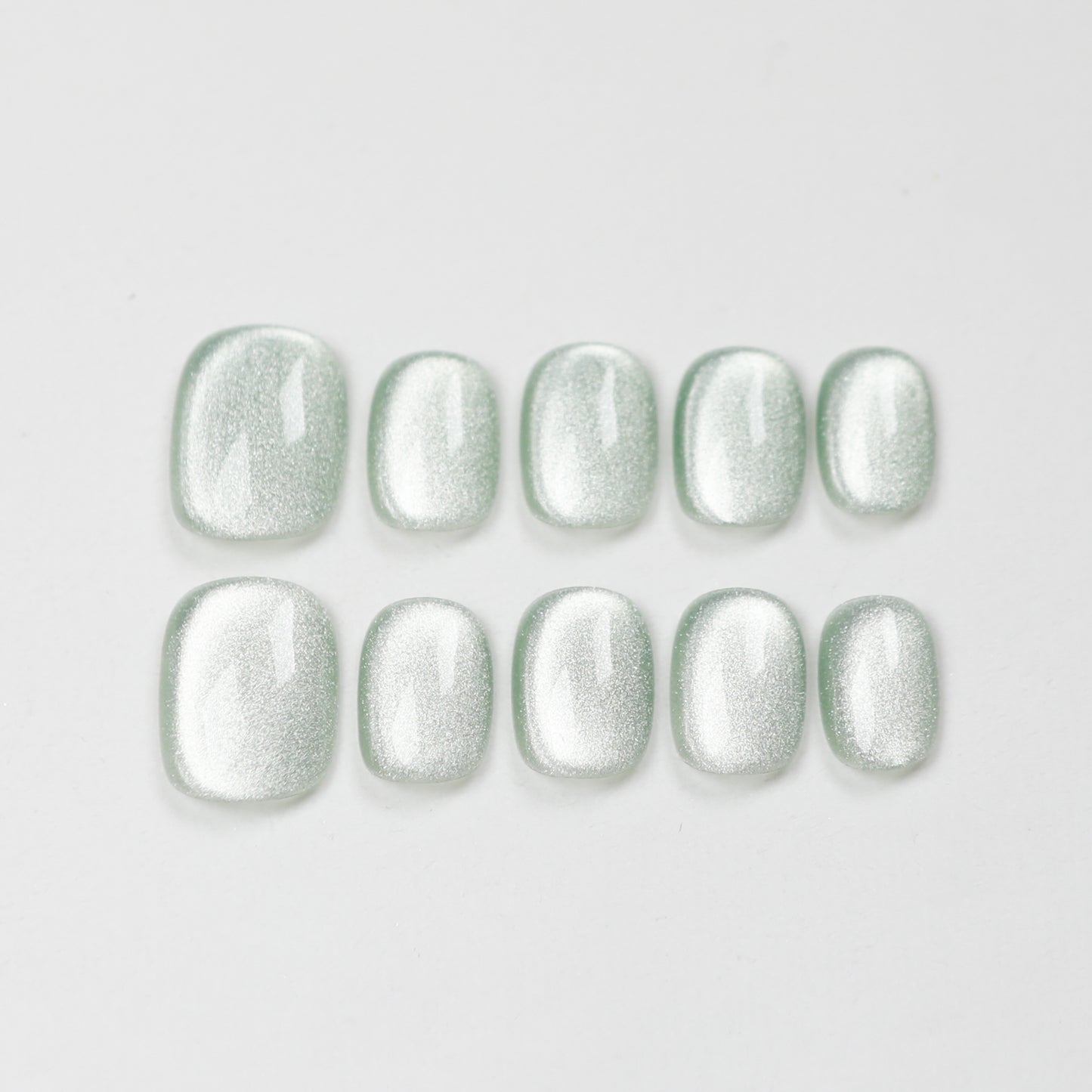 Love Scratch | Green Short Square Cat Eye Press-on Nails