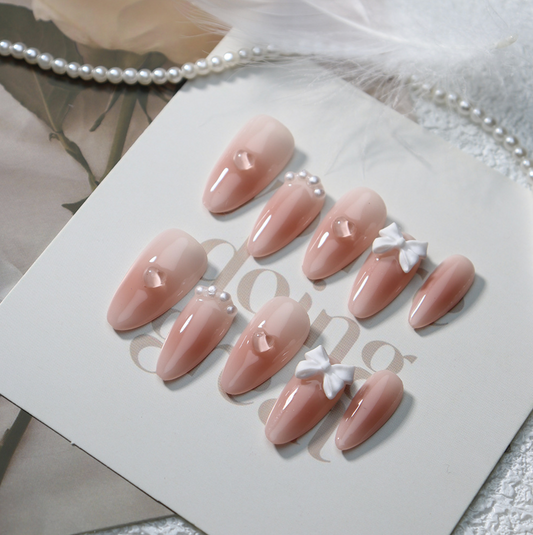Love Scratch | Pink Regular Almond  Ombre Press-on Nails