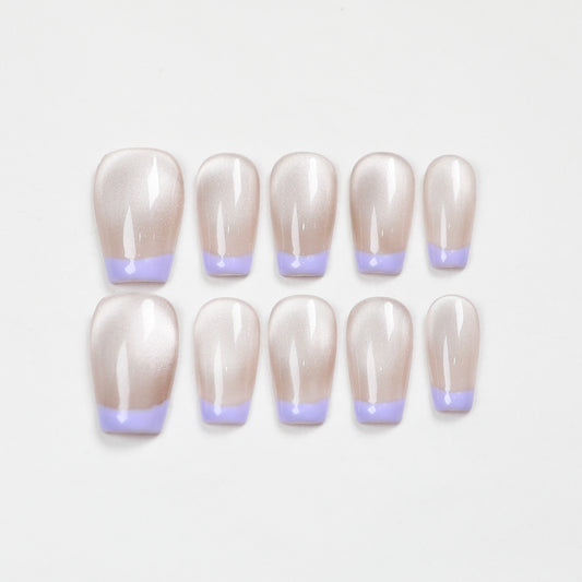 Love Scratch | Purple Regular Coffin French Tips Press-on Nails
