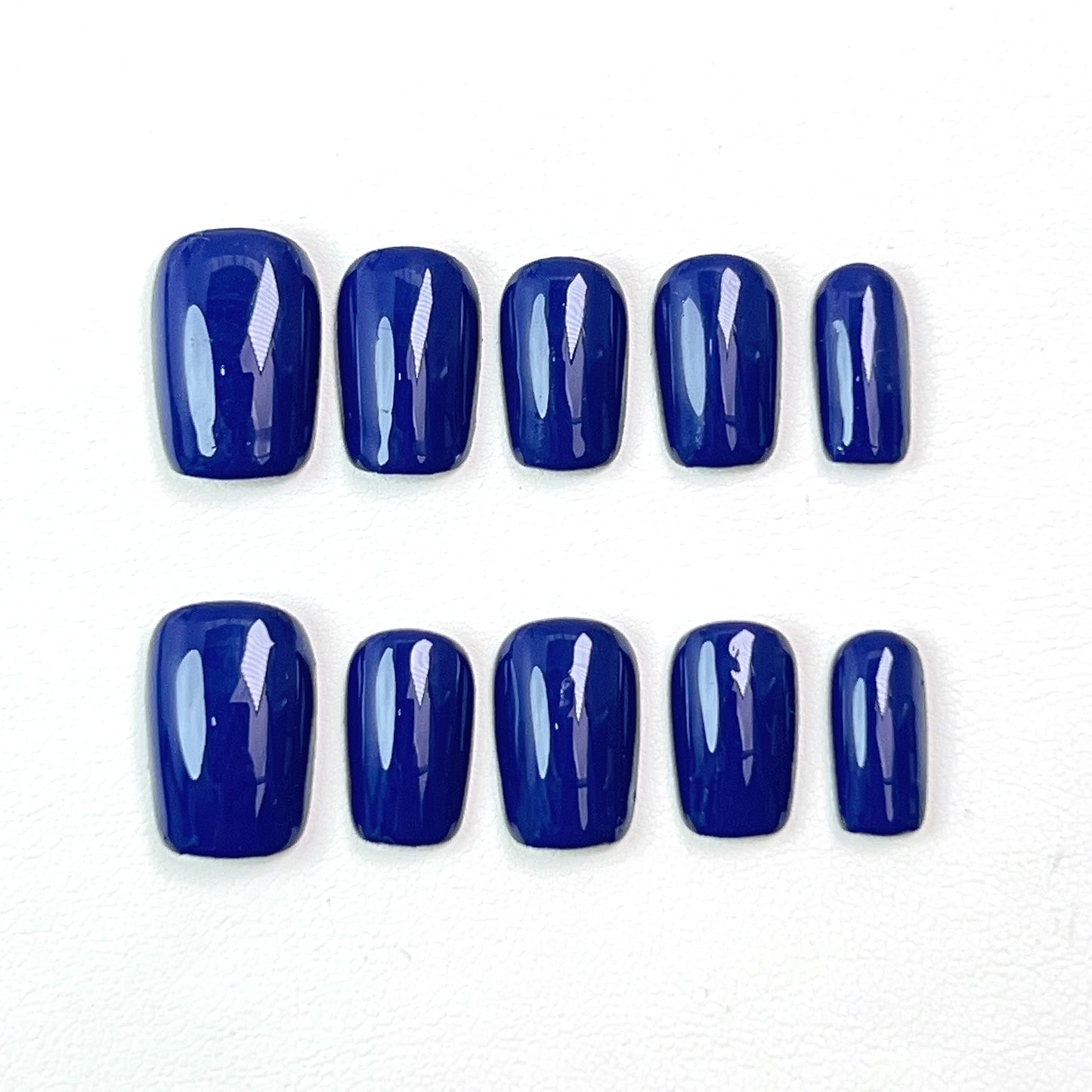 Dark Blue Short Cat Eye Press-on Nails