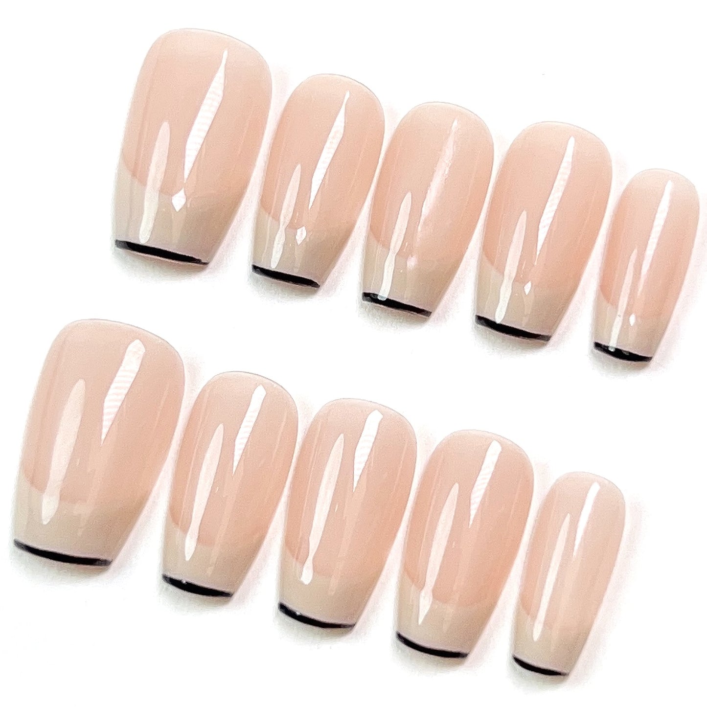 Pink Short French Glossy Press-on Nails