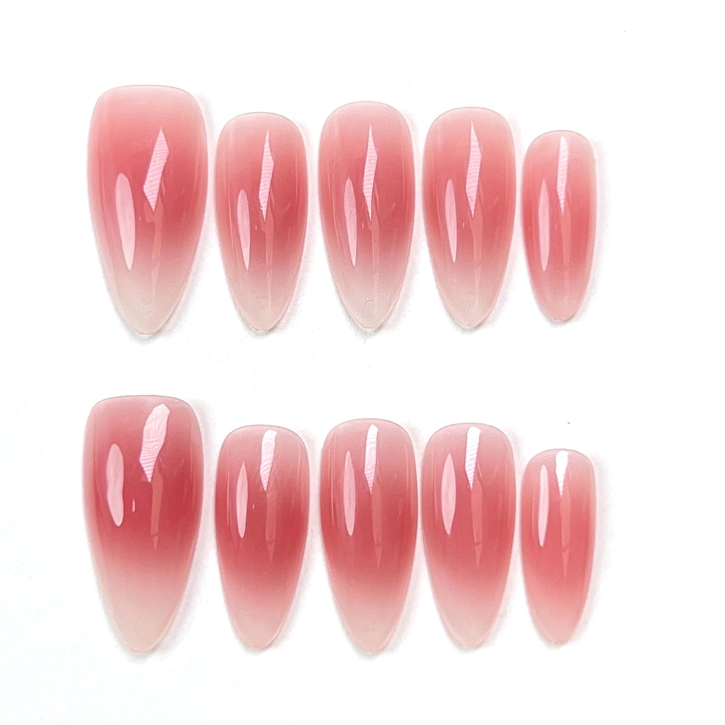 Blush Mid Length French Almond Press-on Nails