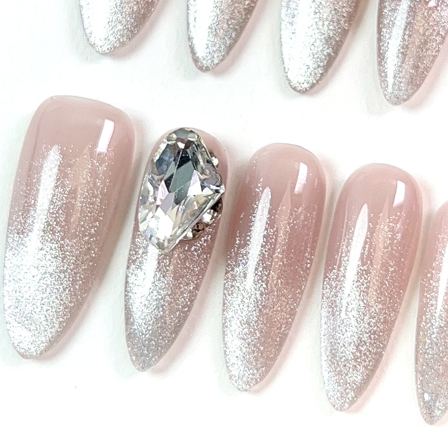 Bare Pink Mid Length Almond French SPAR Press-on Nails