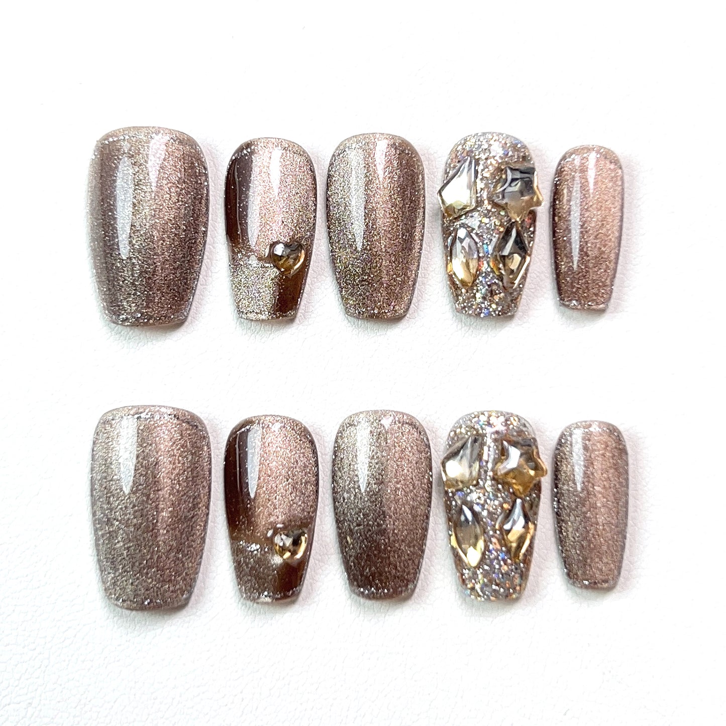 Mocha Champagne Regular Press-on Nails