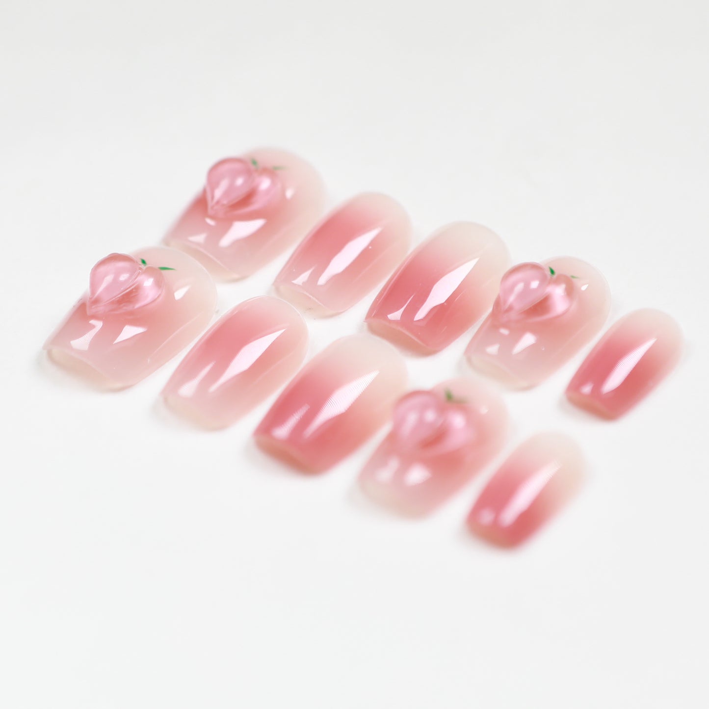 Love Scratch | Pink Short Coffin Ombre Press-on Nails