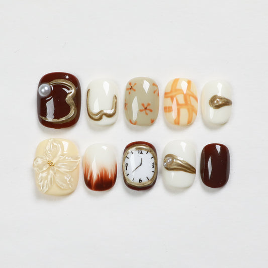 Love Scratch | Short Square Hand Painted Press-on Nails