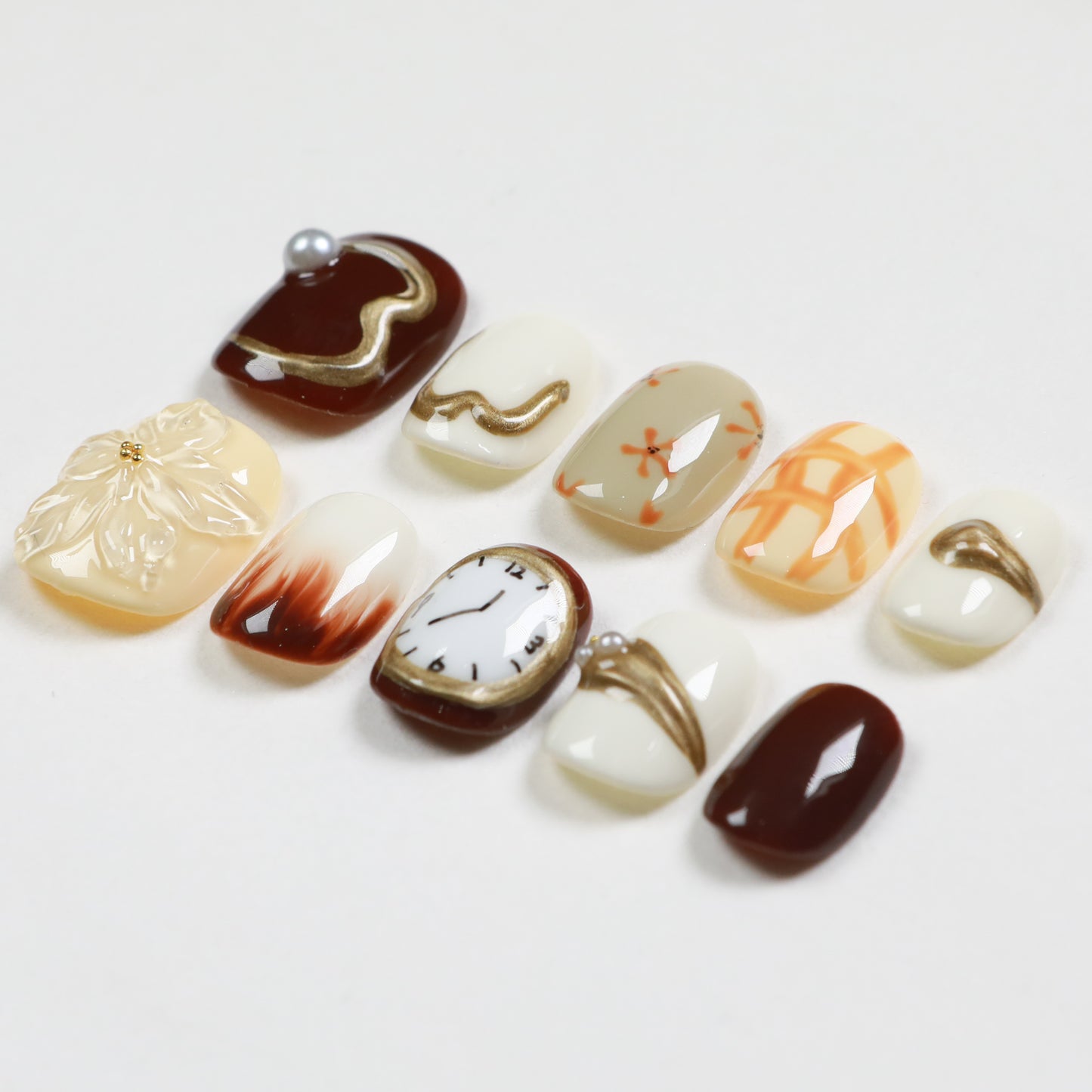 Love Scratch | Short Square Hand Painted Press-on Nails
